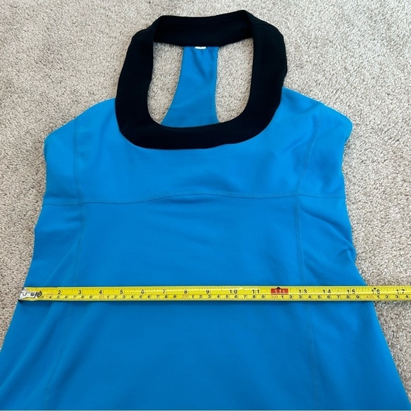 LULULEMON blue black scoop neck racer back tank top Sz 10 - Picture 8 of 9